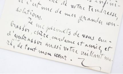 ZOLA : Lettre autographe datée et paraphée, en exil pendant l'Affaire Dreyfus : 
