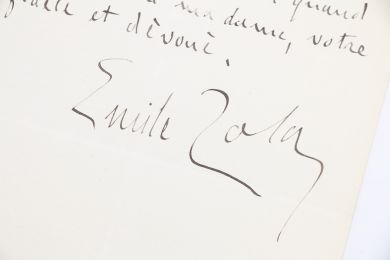 ZOLA : Lettre autographe datée et signée à l'actrice qui créa le rôle de Thérèse Raquin - Libro autografato, Prima edizione - Edition-Originale.com