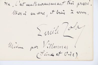 ZOLA : Lettre autographe signée inédite adressée à Léon Carbonnaux chef de rayon au Bon Marché et conseil pour l'écriture d'Au bonheur des Dames : 