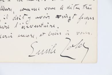 ZOLA : Très importante lettre autographe signée inédite adressée à Léon Carbonnaux à propos de la fausse publication d'une pré-originale d'Au bonheur des Dames : 