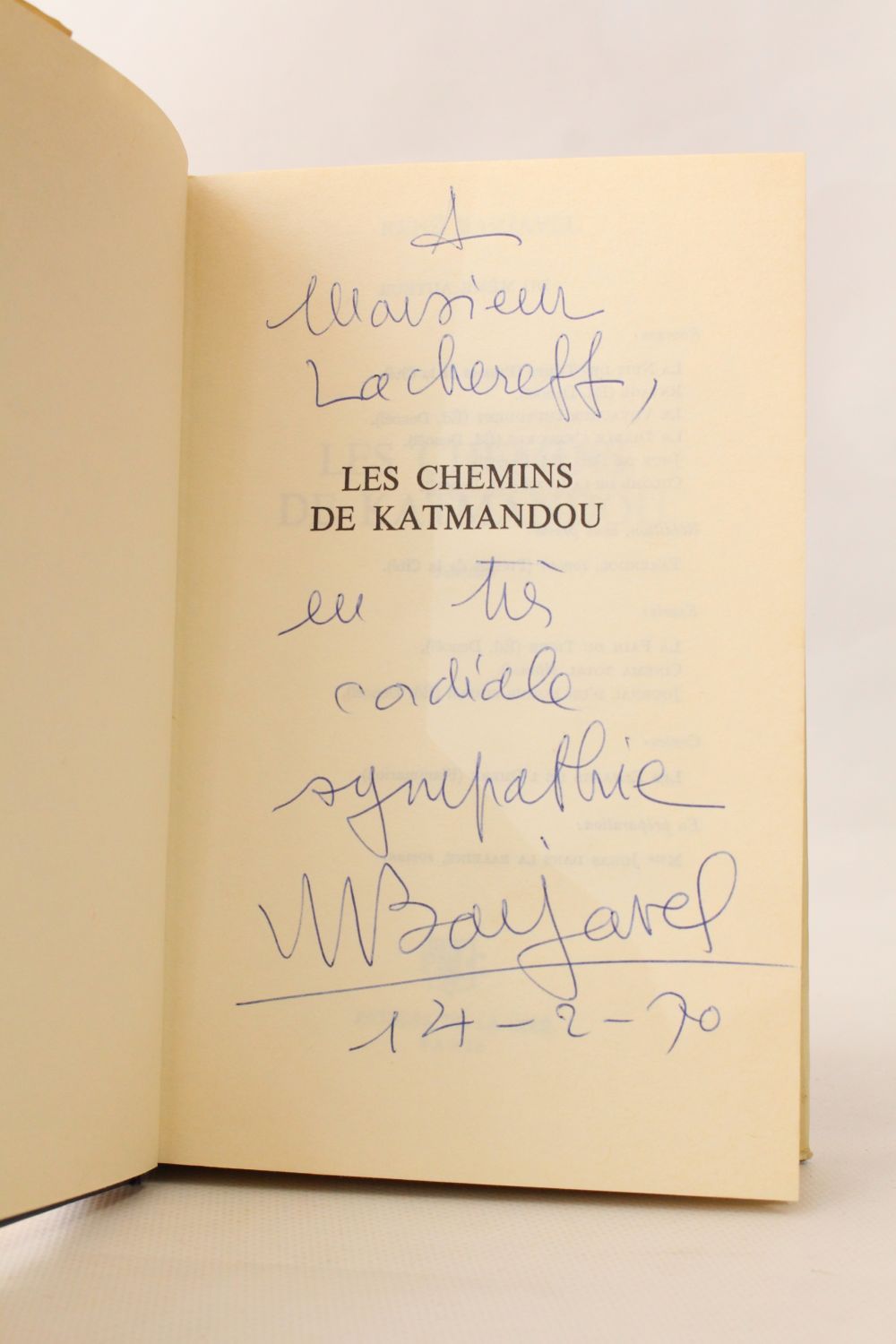 BARJAVEL : Les chemins de Katmandou - Signed book, First edition ...