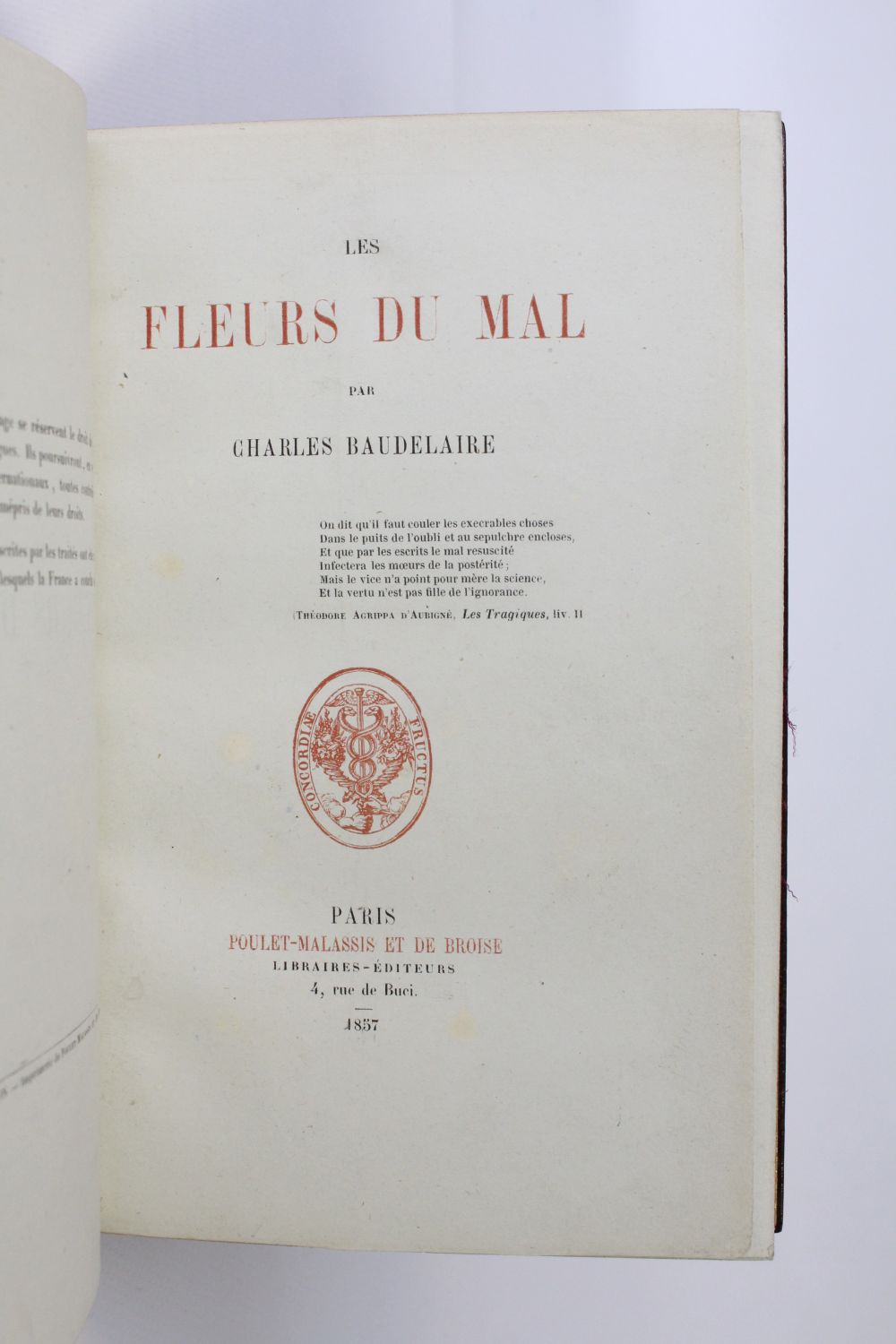 BAUDELAIRE Les fleurs du mal - book, First edition -
