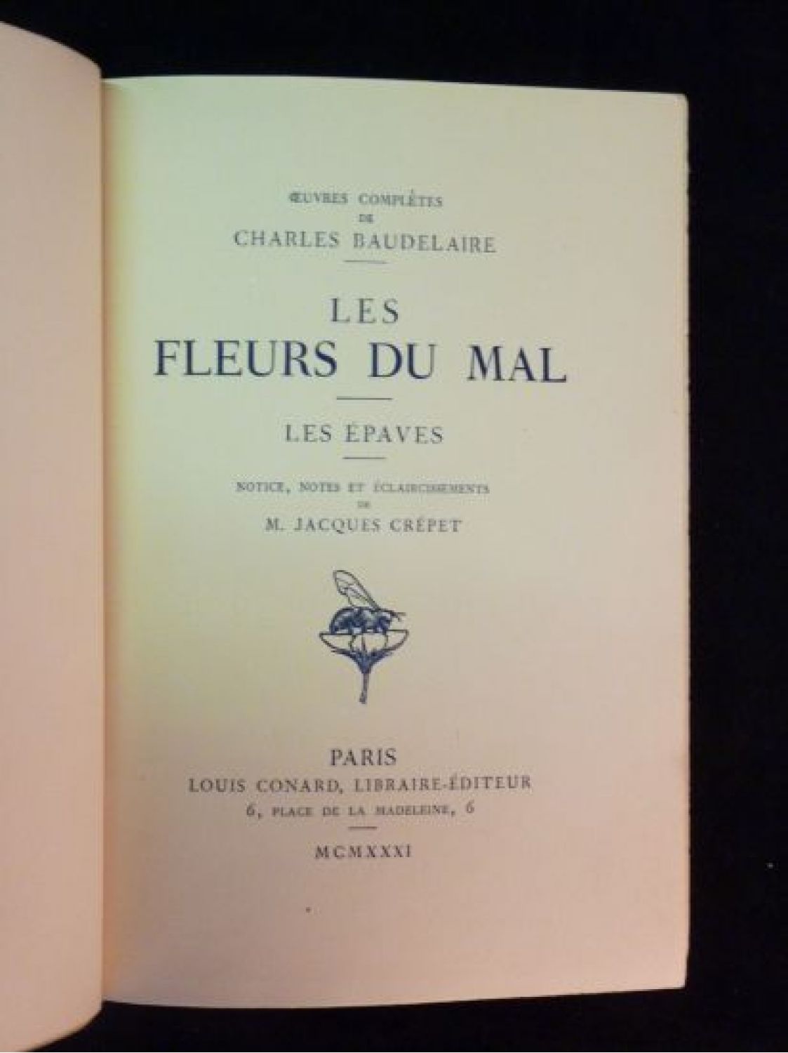 Baudelaire Les Fleurs Du Mal Edition Originale Edition 