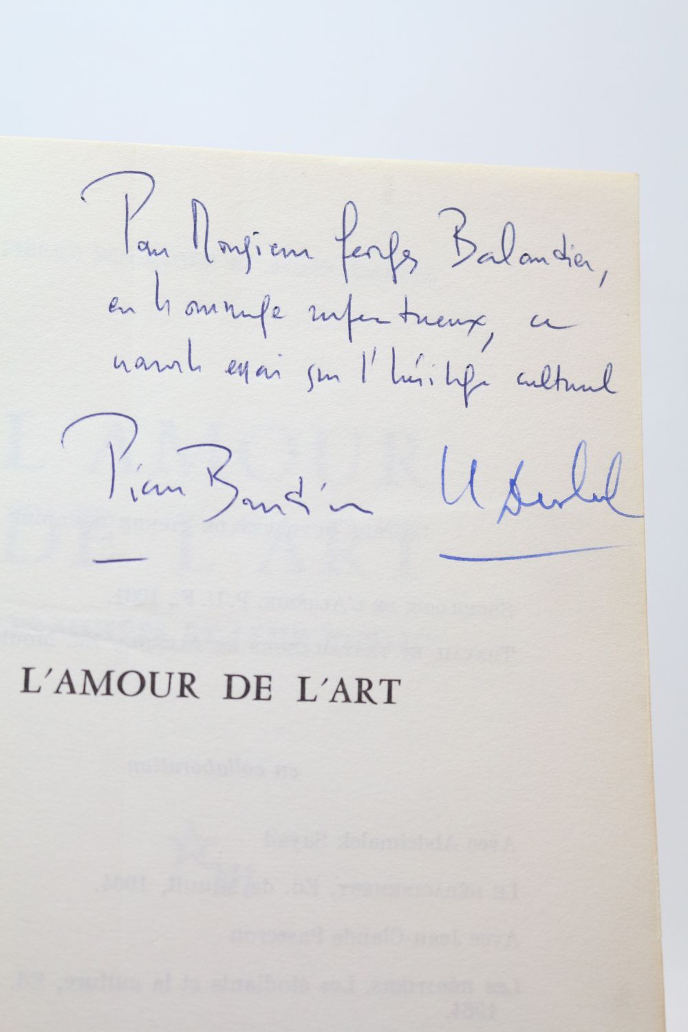 Bourdieu L Amour De L Art Les Musees Et Leur Public Autographe Edition Originale Edition Originale