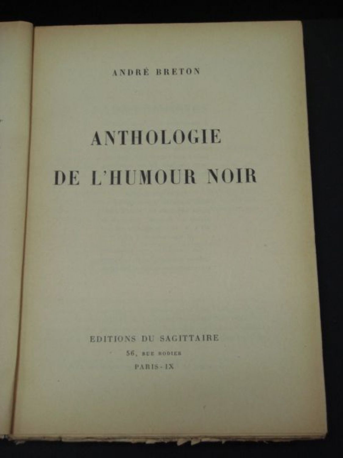 Breton Anthologie De Lhumour Noir Edition Originale Edition