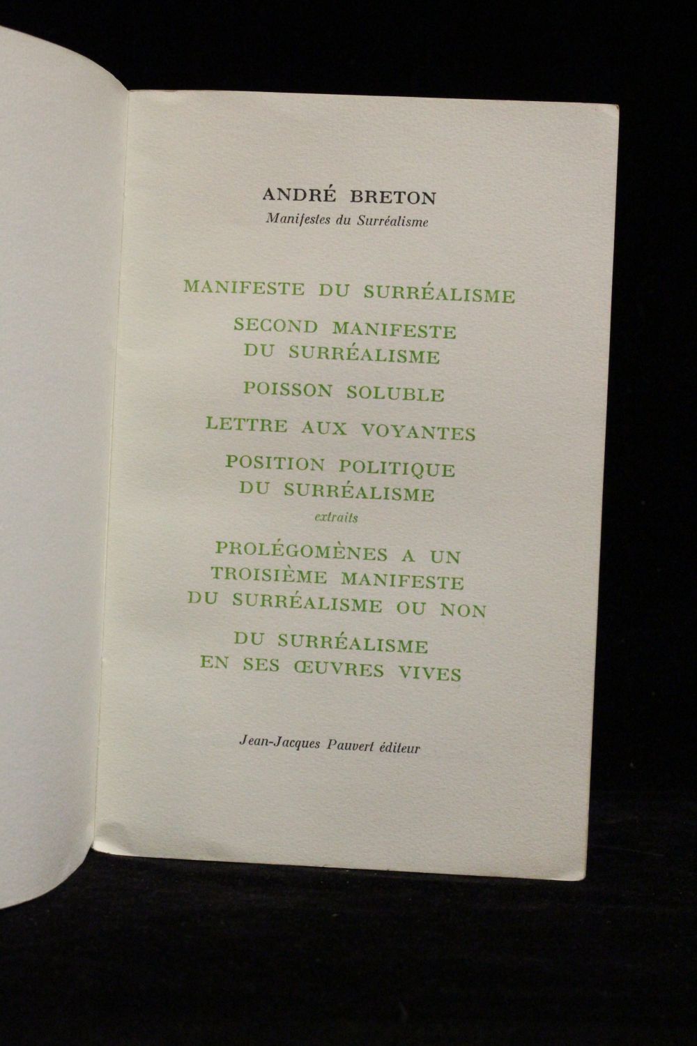 BRETON : Manifestes du surréalisme - Signed book - Edition-Originale.com
