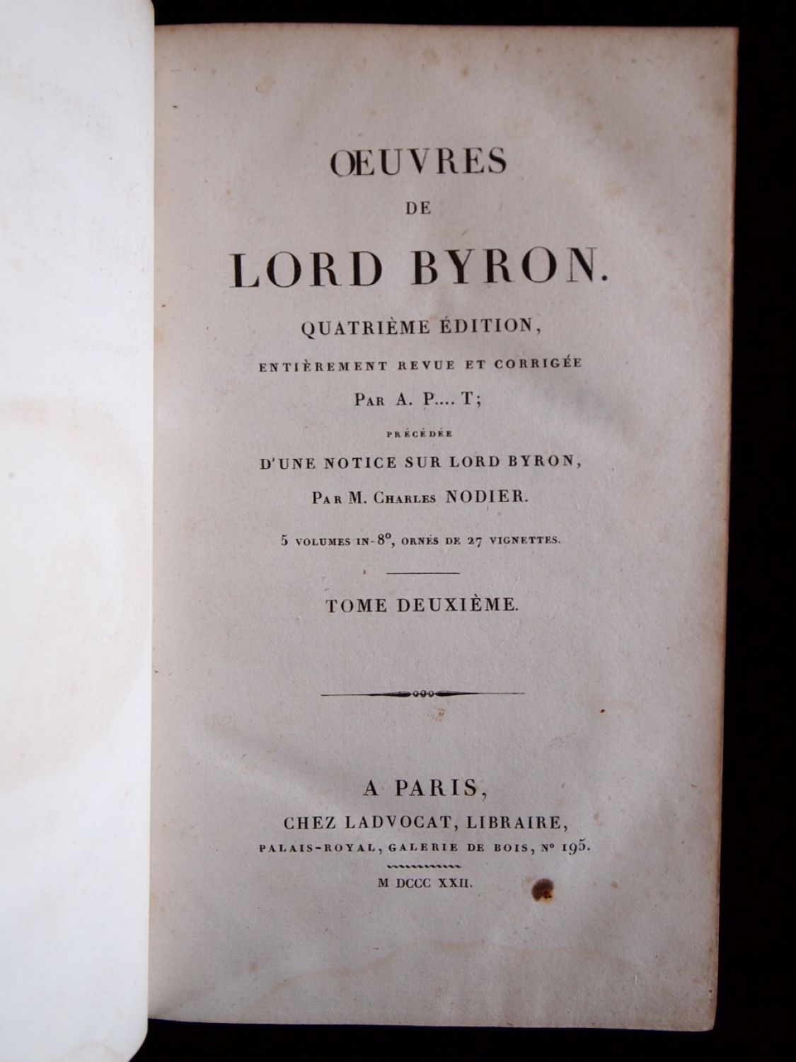 BYRON LORD : Oeuvres de Lord Byron - First edition - Edition-Originale.com