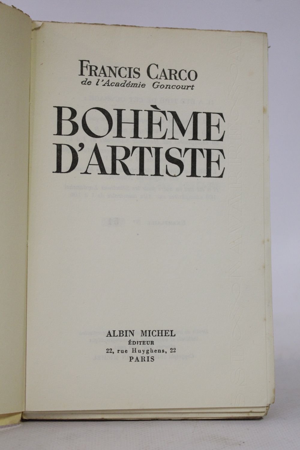 CARCO : Bohême d'artiste - First edition - Edition-Originale.com