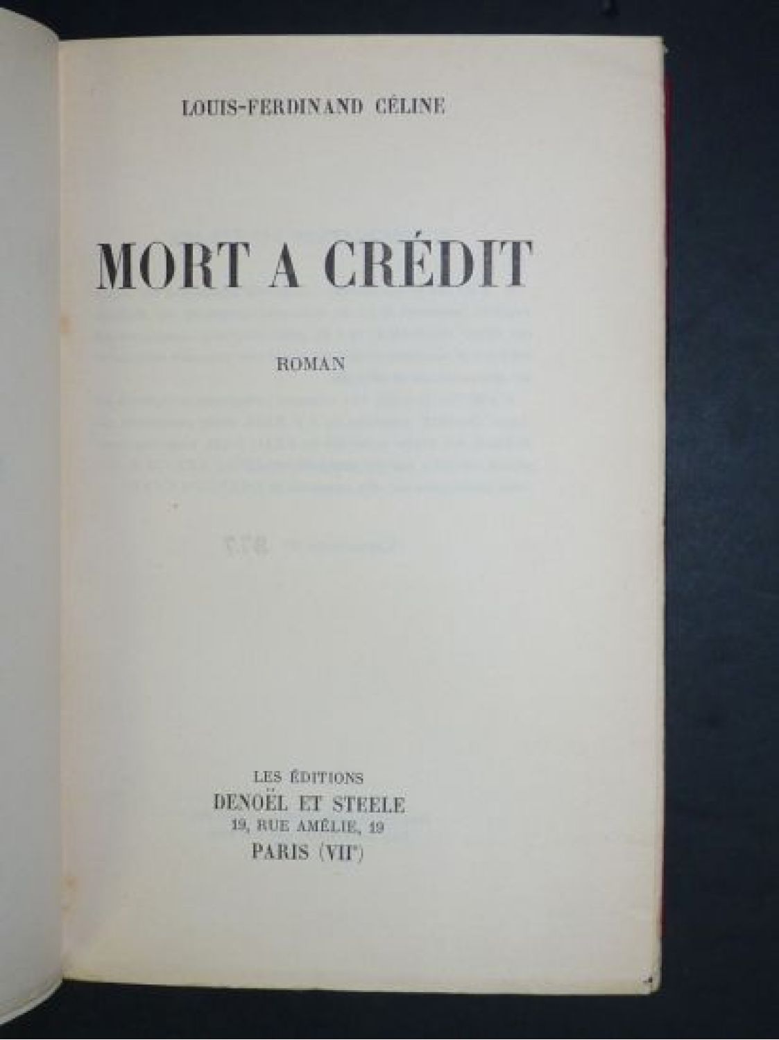 CELINE : Mort à crédit - First edition - Edition-Originale.com