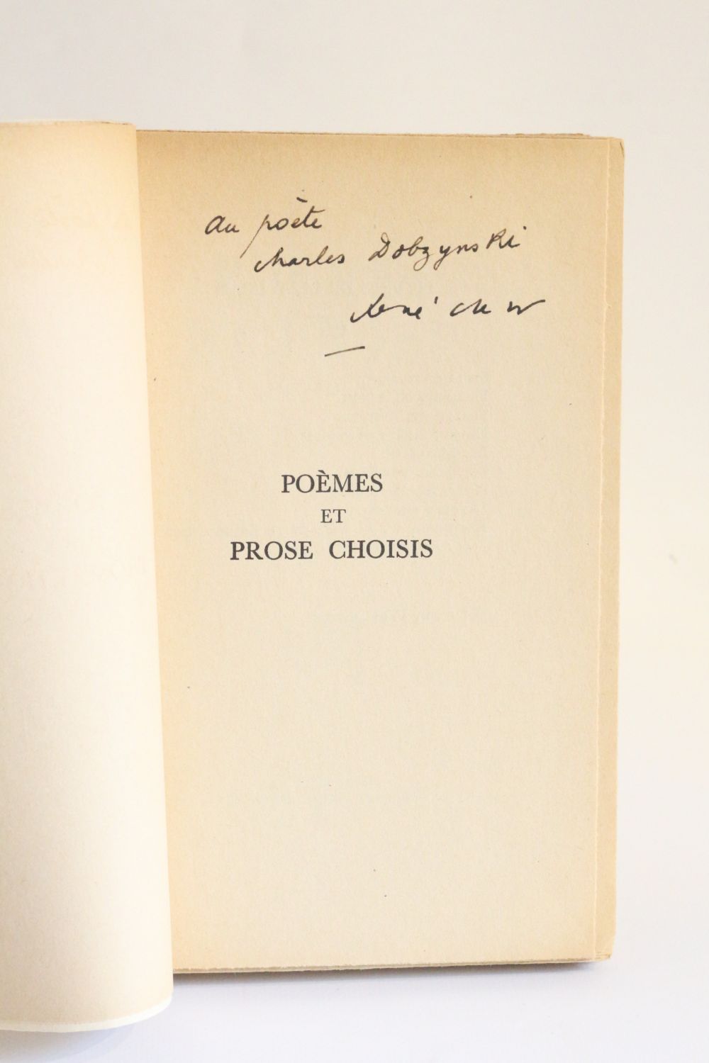 CHAR : Poèmes et prose choisis de René Char - Signed book - Edition ...