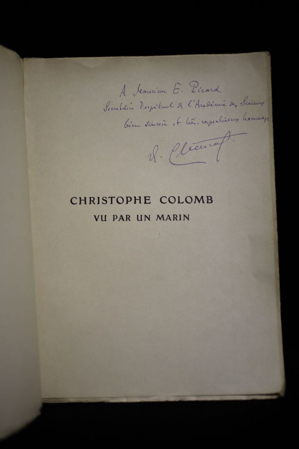 Charcot Christophe Colomb Vu Par Un Marin Autographe Edition Originale Edition