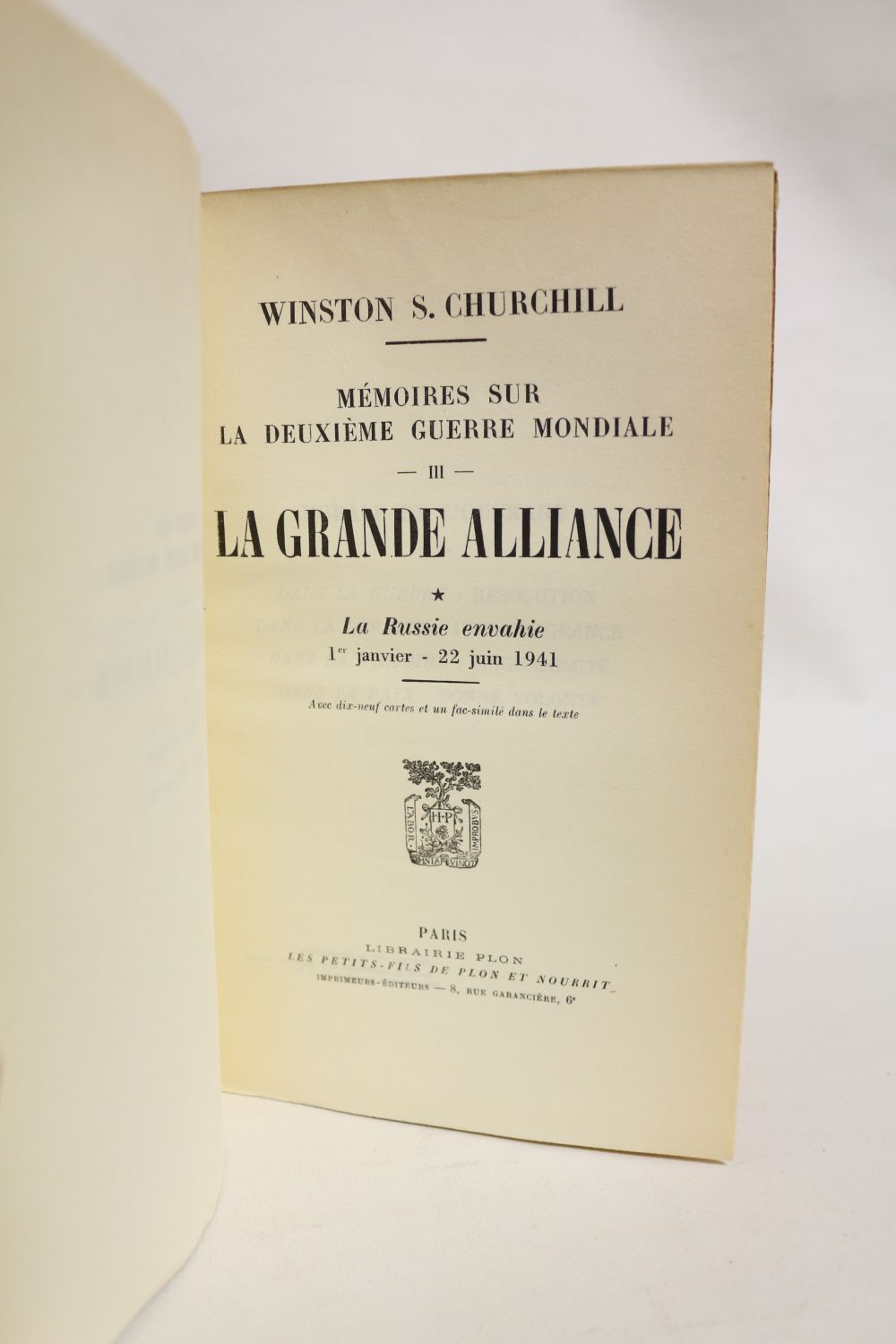 Churchill Mémoires Sur La Deuxième Guerre Mondiale Edition Originale Edition 0392