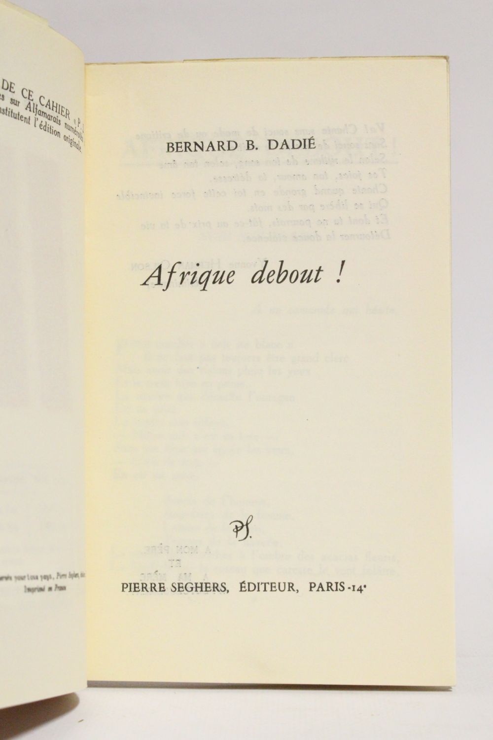 DADIE : Afrique Debout! - Edition Originale - Edition-Originale.com