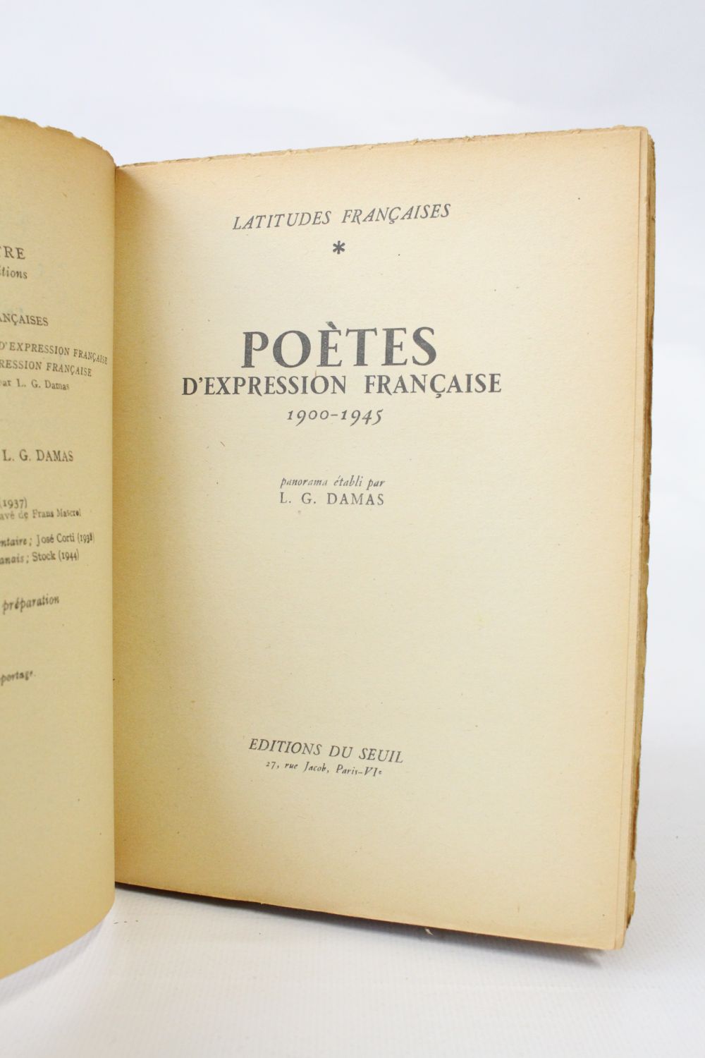 DAMAS : Latitudes françaises volume I : Poètes d'expression française ...