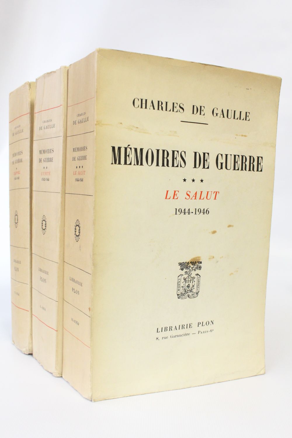 DE GAULLE : Mémoires De Guerre - Autographe, Edition Originale ...