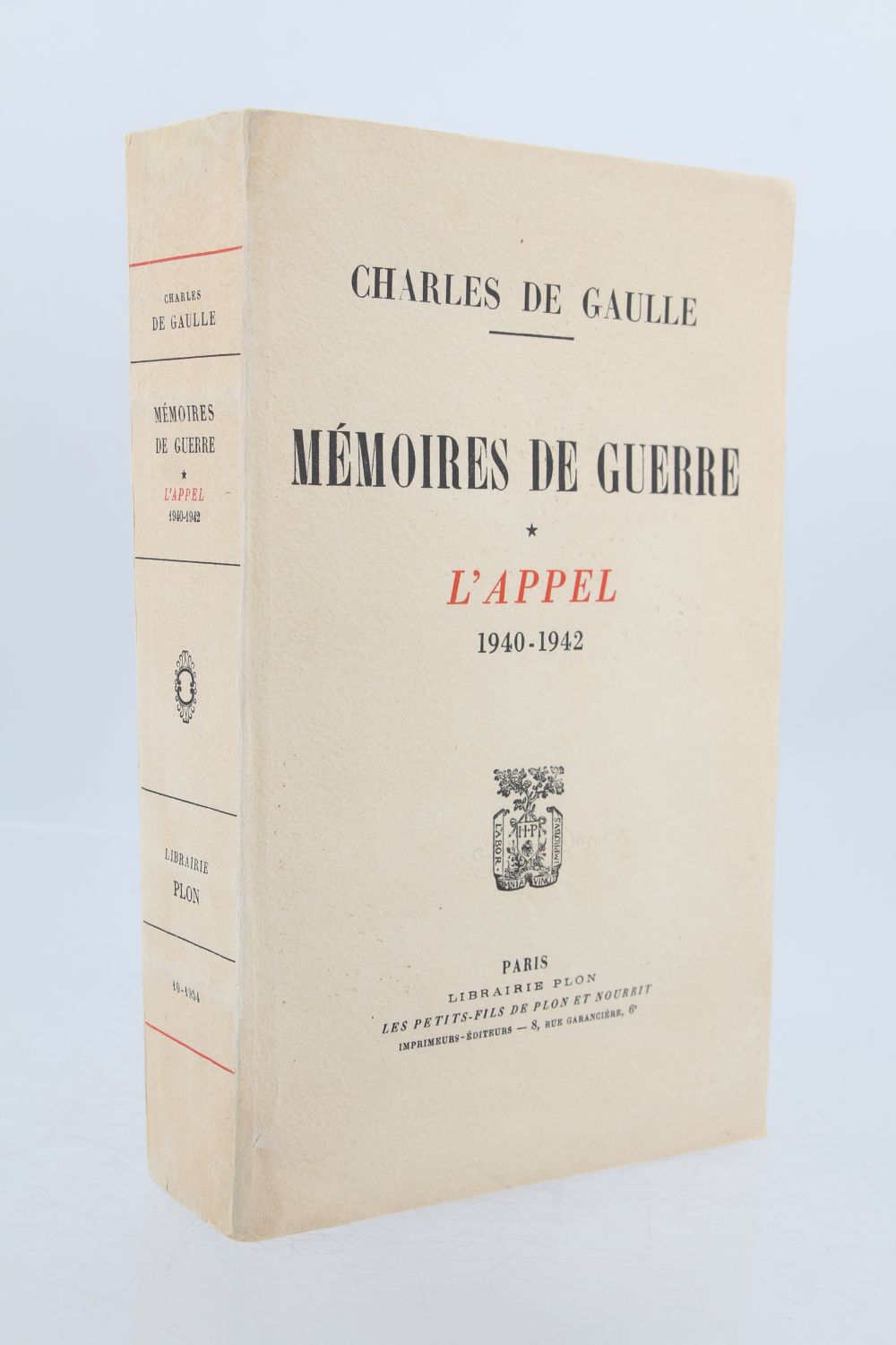 DE GAULLE : Mémoires De Guerre - Autographe, Edition Originale ...