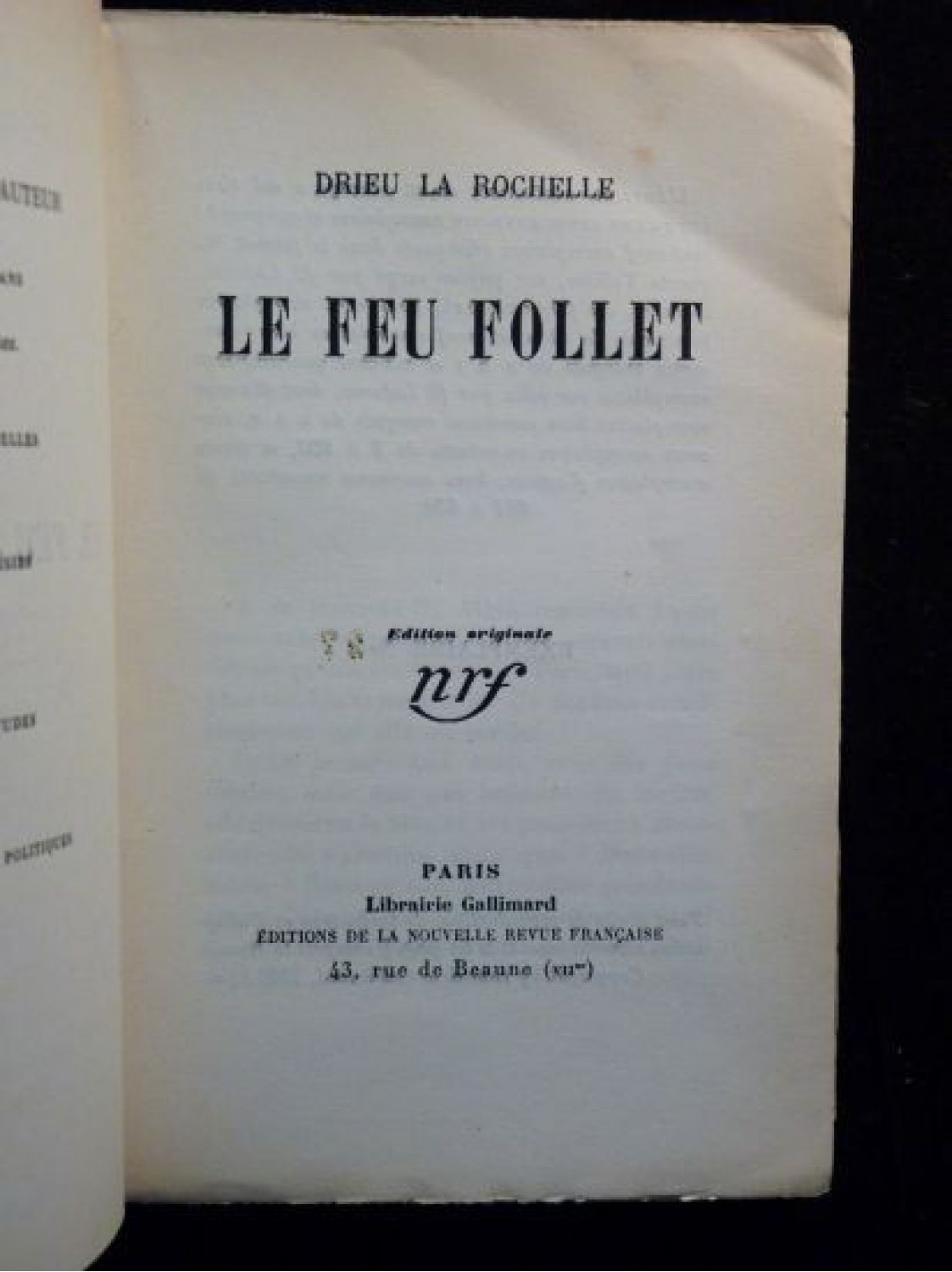 Drieu La Rochelle Le Feu Follett Pdf Télécharger - 