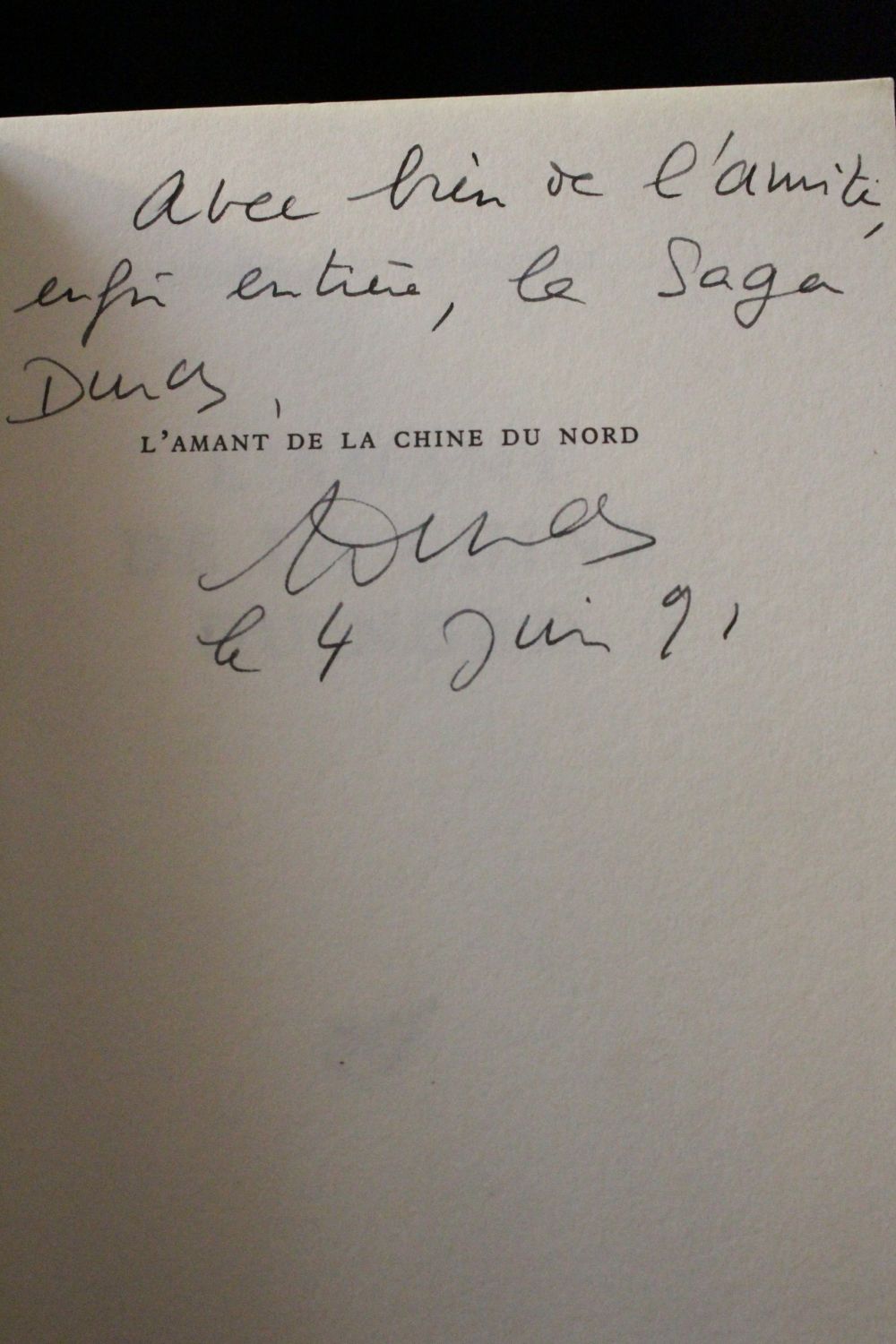 DURAS : L'amant de la Chine du nord - Signed book, First edition ...