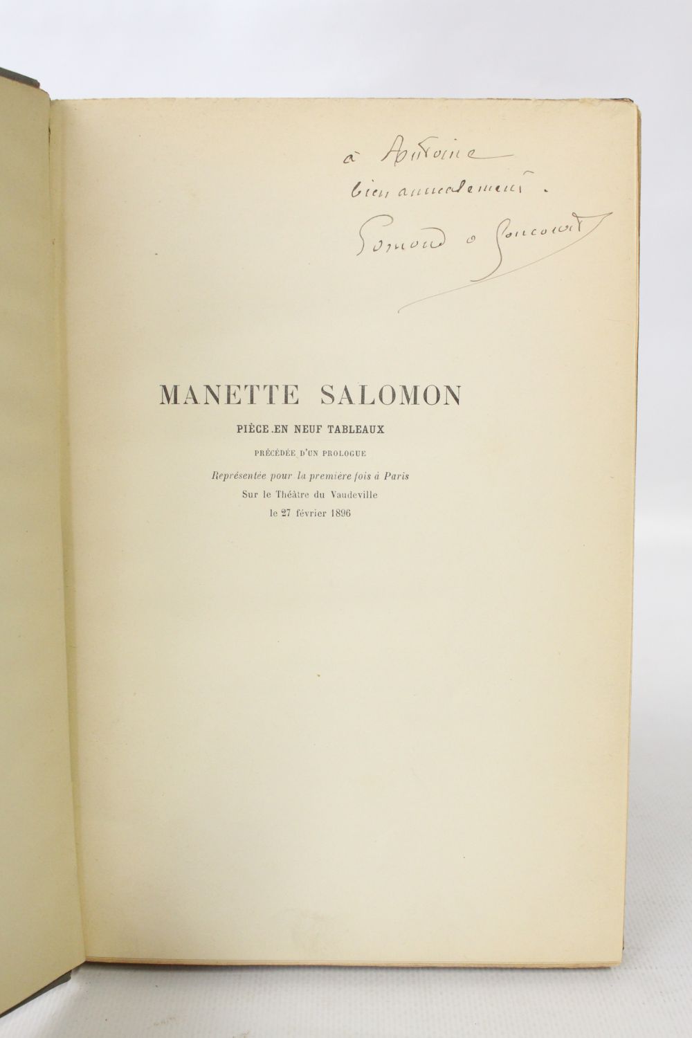 Brood nicotine Doe mee GONCOURT : Manette Salomon - Signed book, First edition -  Edition-Originale.com
