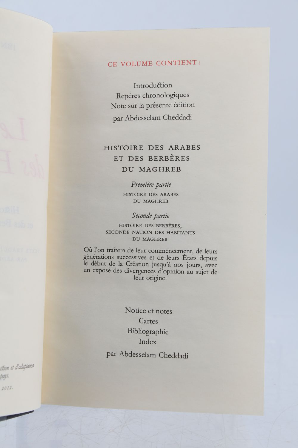 Ibn Khaldun Le Livre Des Exemples Edition Originale Com