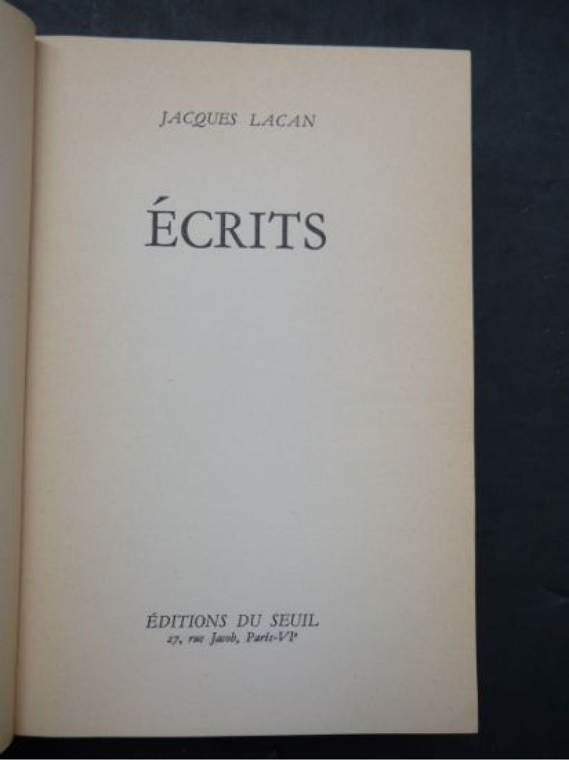 LACAN : Ecrits - Signed book, First edition - Edition-Originale.com