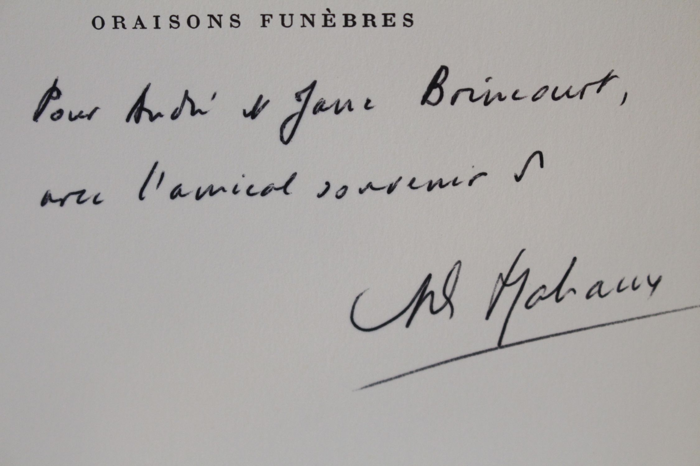 MALRAUX : Oraisons funèbres - Signed book - Edition-Originale.com