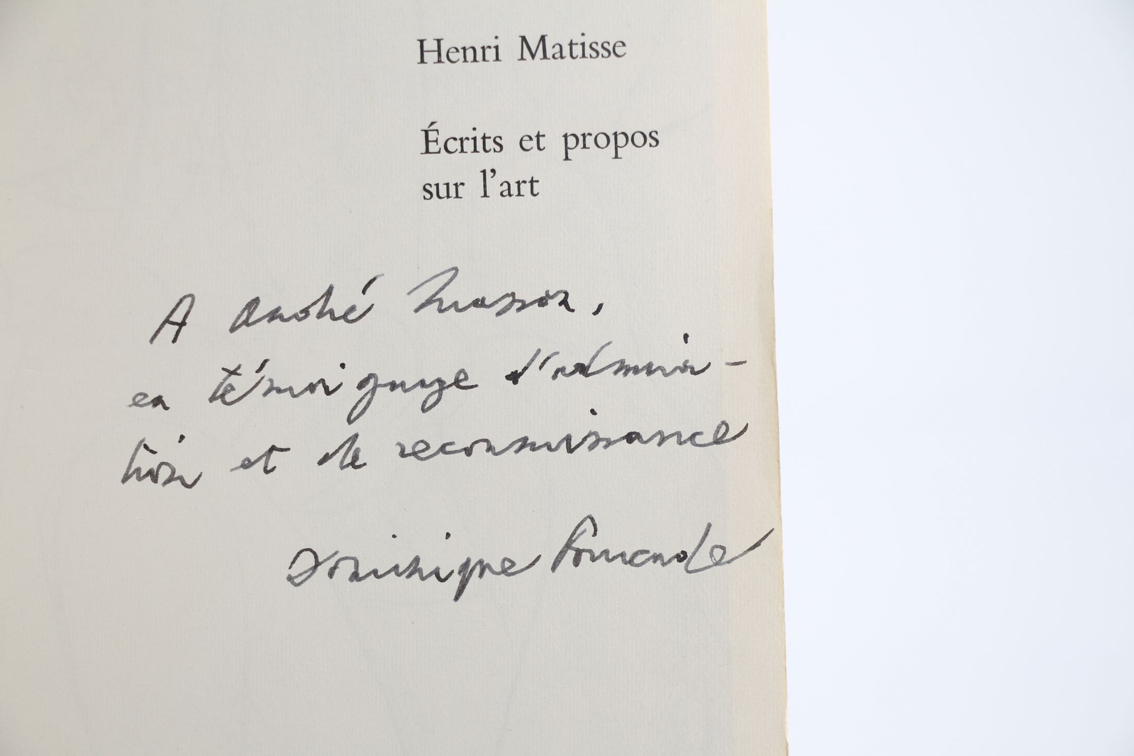 MATISSE : Ecrits et Propos sur l'Art - Signed book, First edition ...