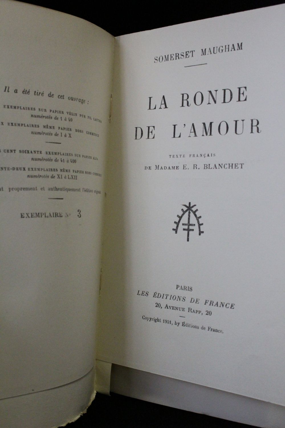 Maugham La Ronde De Lamour Edition Originale Edition