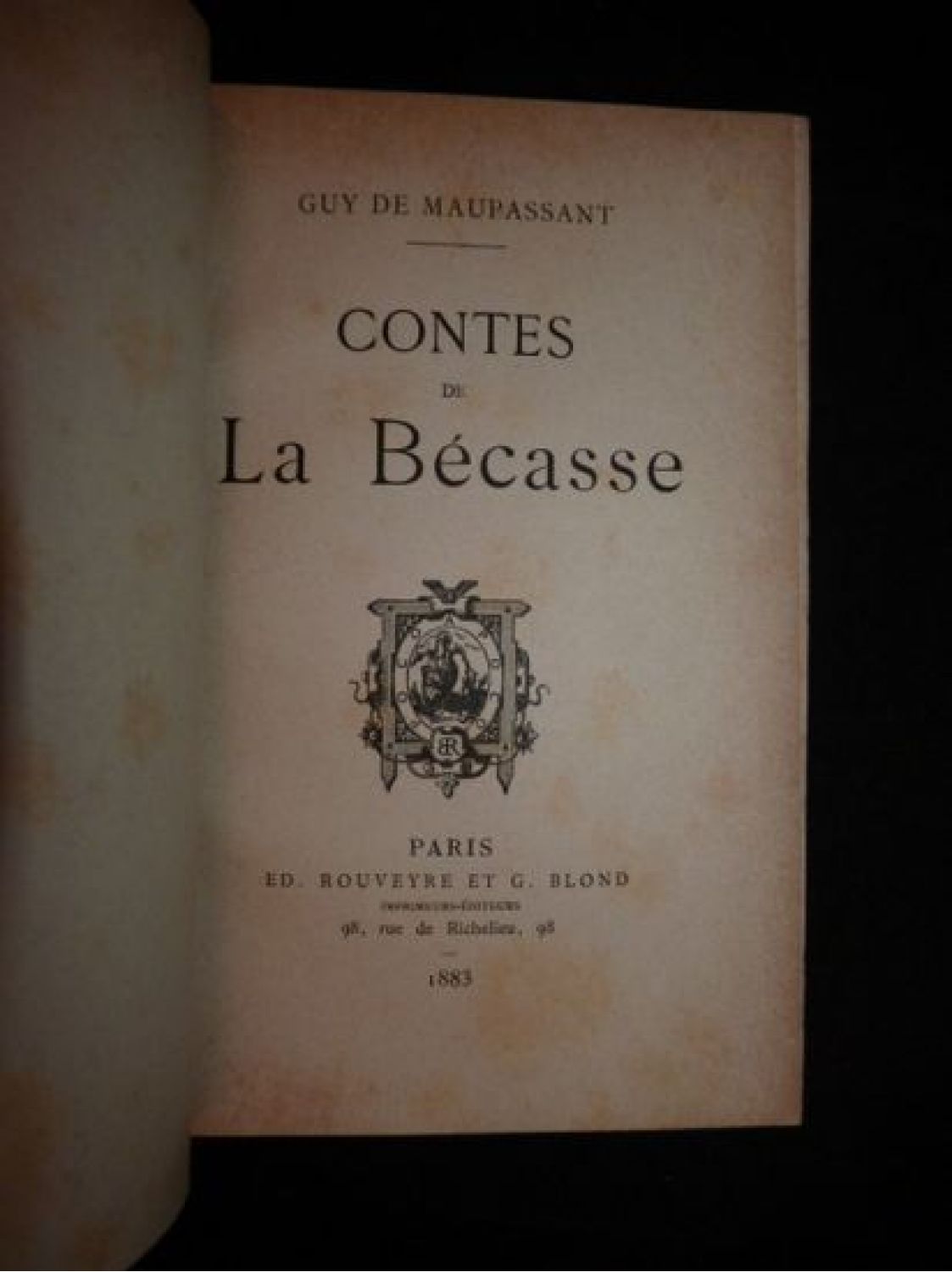 Maupassant Contes De La Bécasse First Edition Edition 