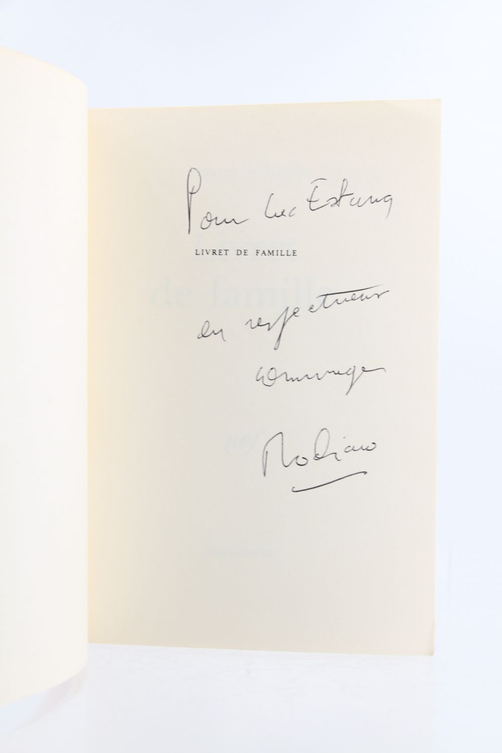 MODIANO : Livret de Famille - Signed book, First edition - Edition ...