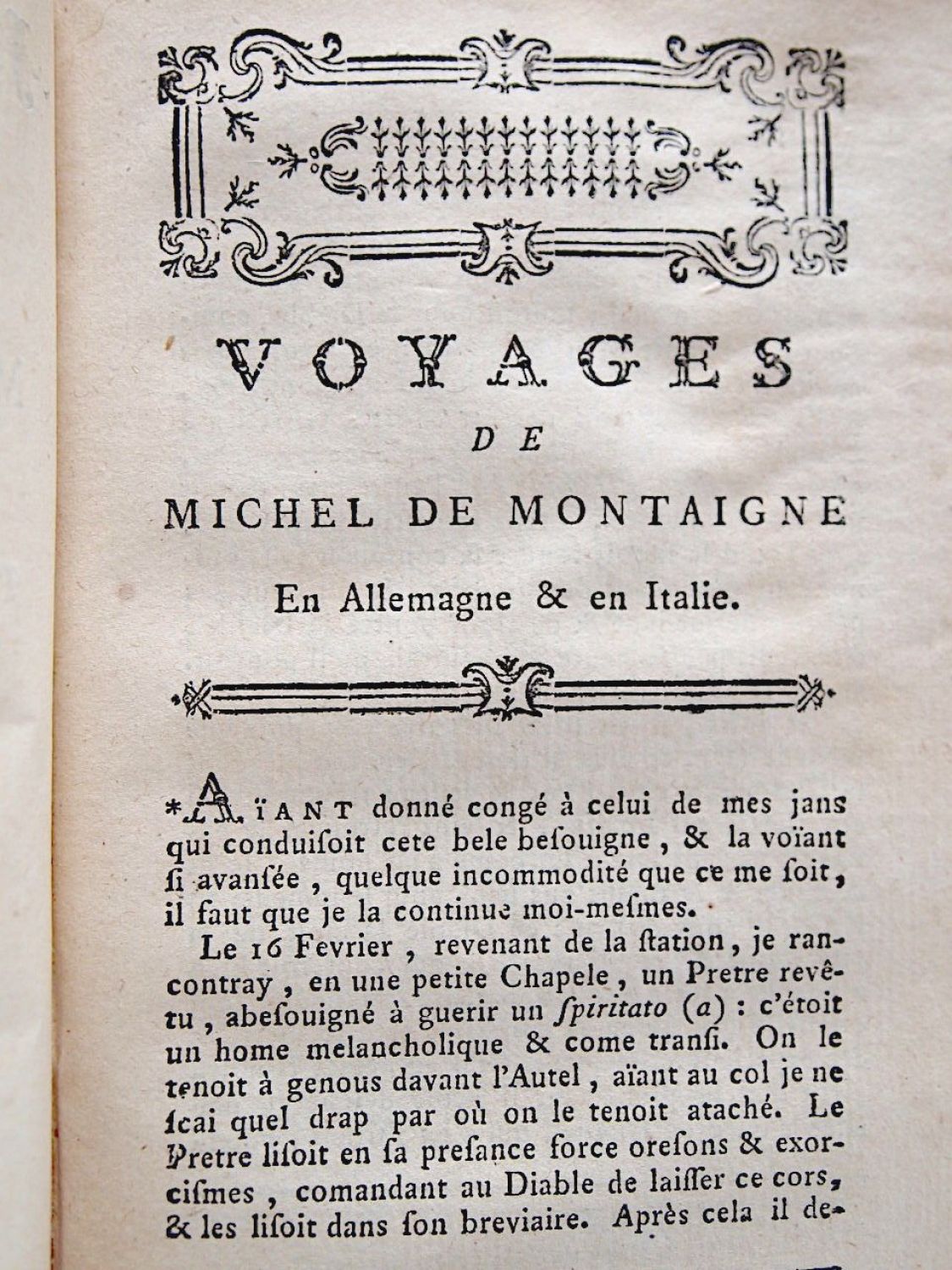 Journal de voyage - Michel de Montaigne 