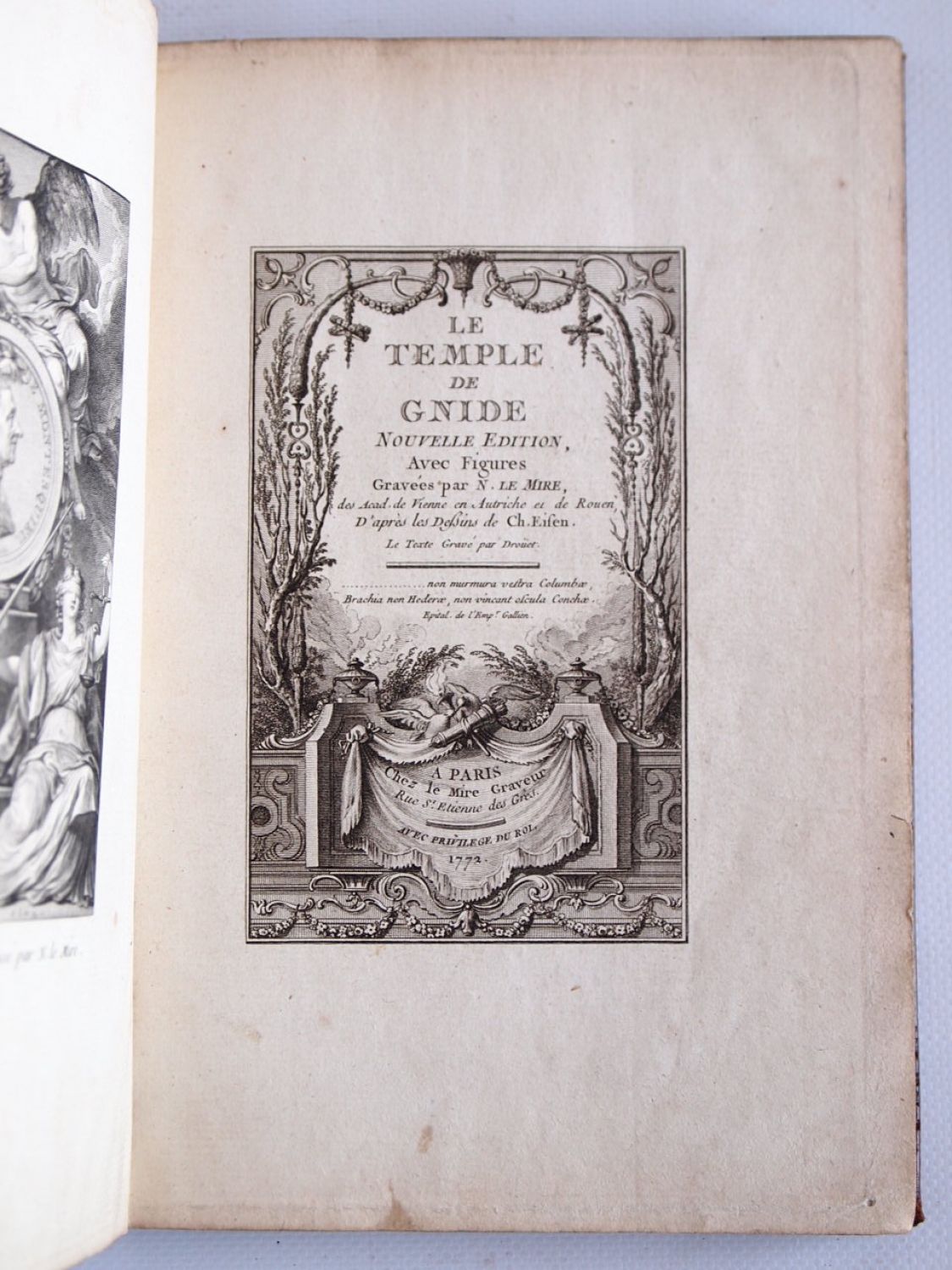 Charles Eisen Frontispice De La Deuxieme Edition Analyse MONTESQUIEU : Le temple de Gnide - Edition-Originale.com