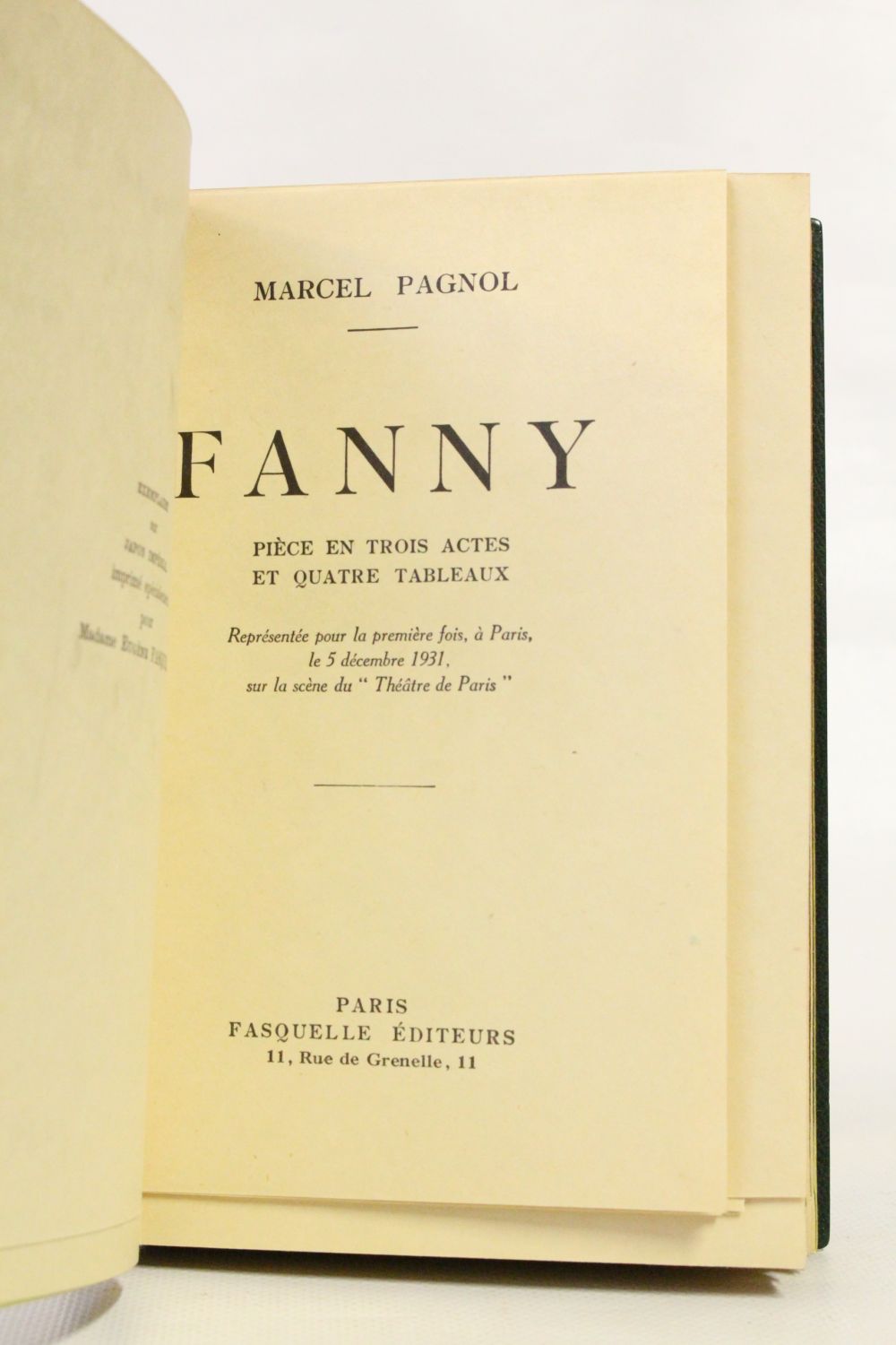 Pagnol Marius Fanny César Signed Book First Edition Edition 