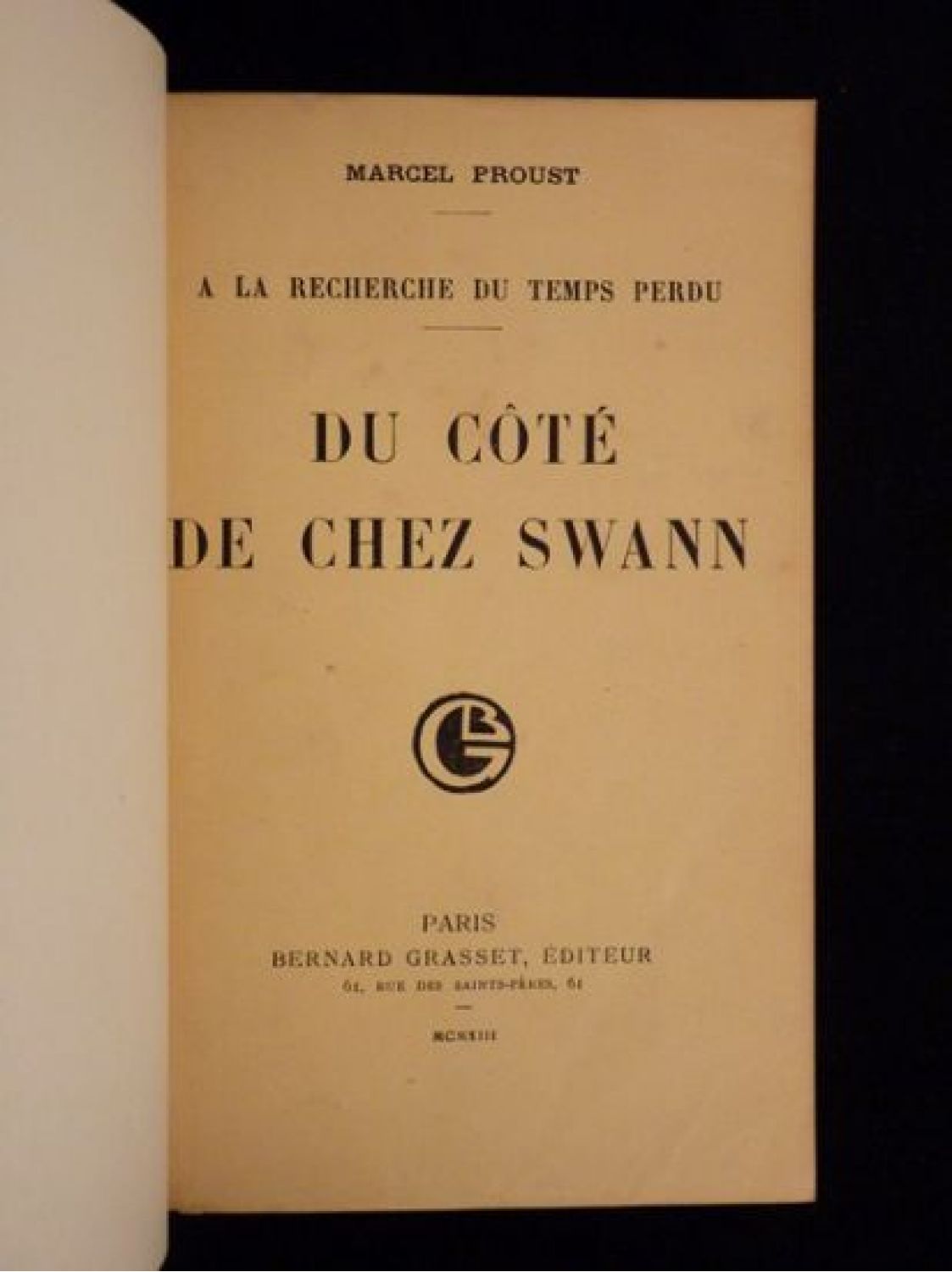 Proust Du Côté De Chez Swann Edition Originale Edition 