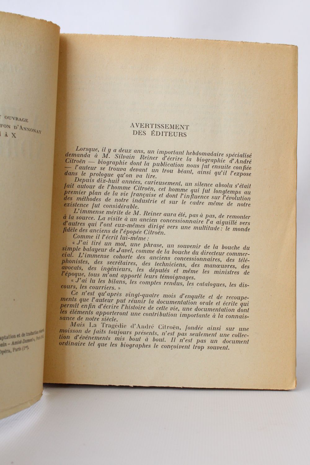 REINER : La tragédie d'André Citroën - First edition - Edition ...