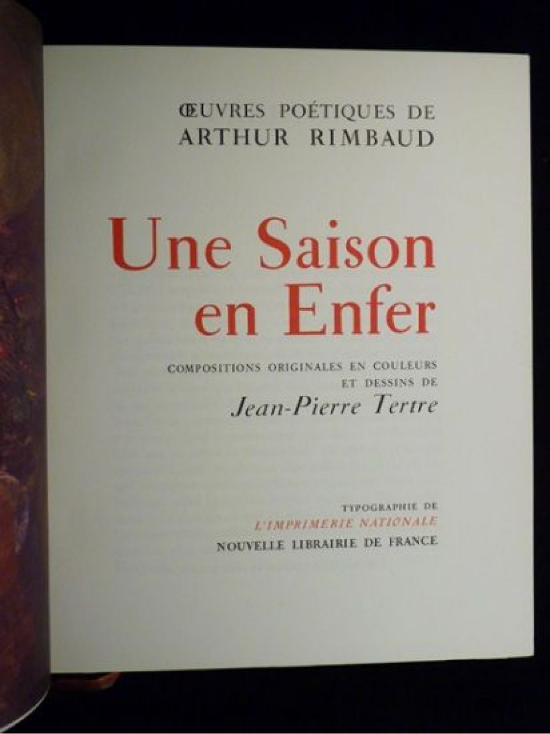 RIMBAUD : Oeuvres poétiques de Arthur Rimbaud - First edition - Edition ...