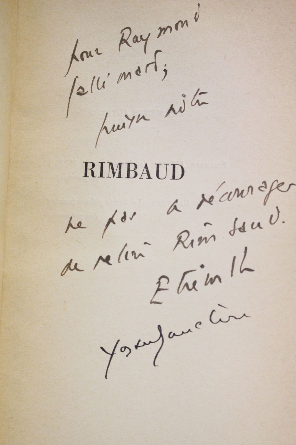 RIMBAUD : Rimbaud - Signed book, First edition - Edition-Originale.com