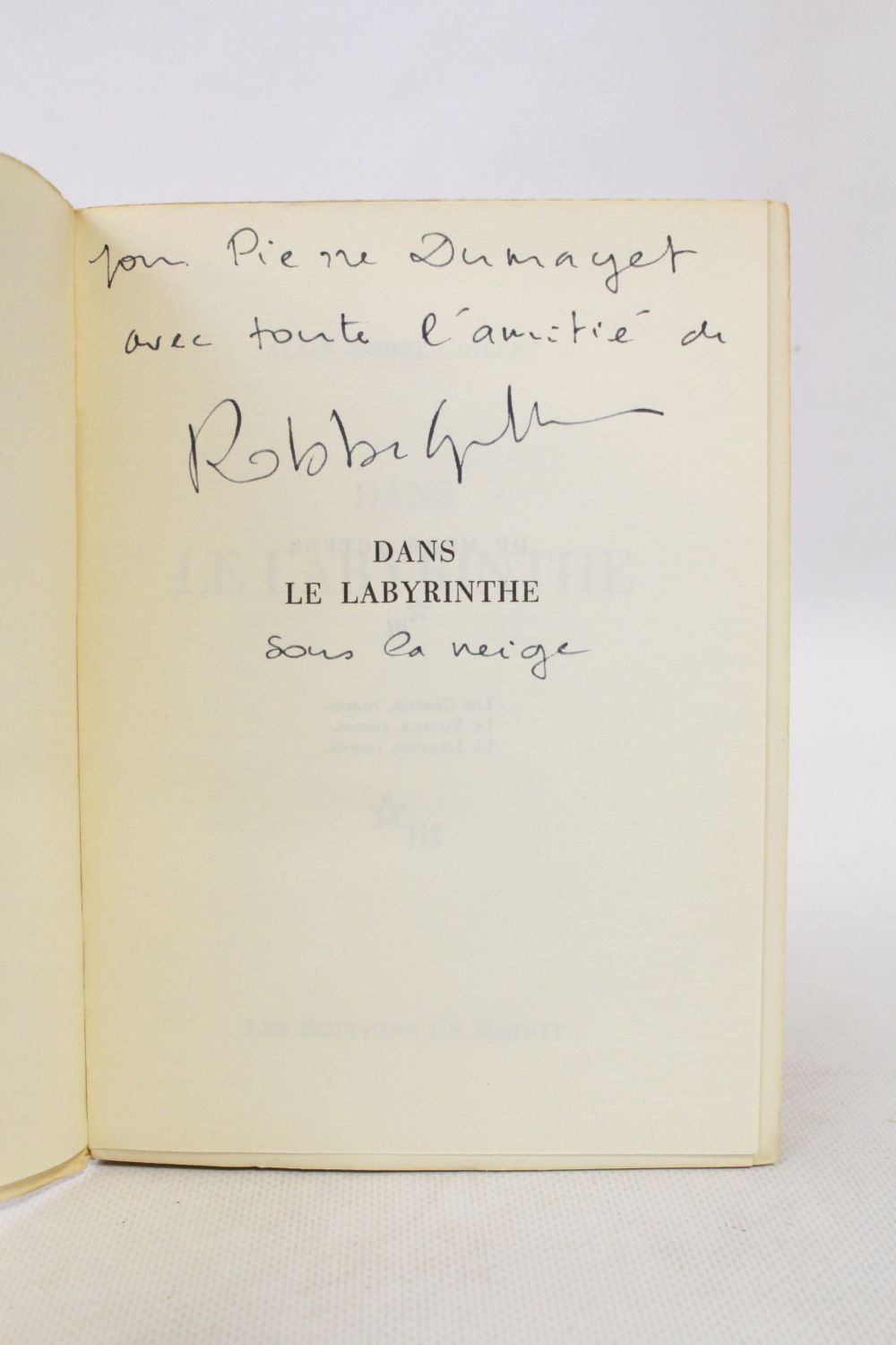 ROBBE-GRILLET : Dans le labyrinthe - Signed book, First edition ...