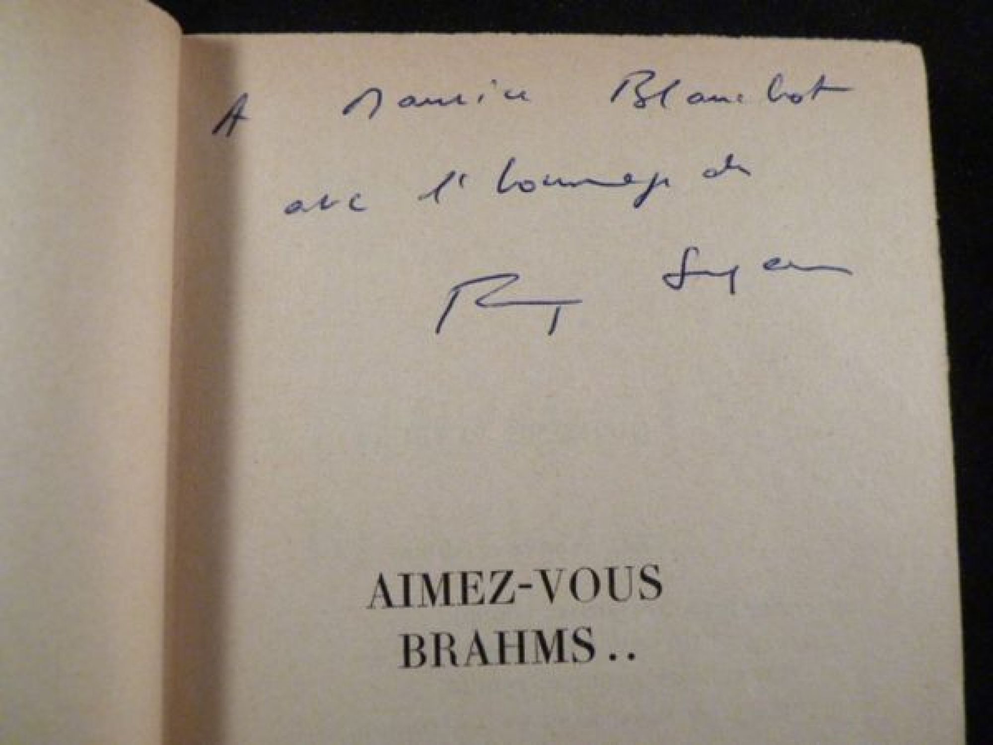 SAGAN : Aimez-vous Brahms - Signed book, First edition - Edition ...