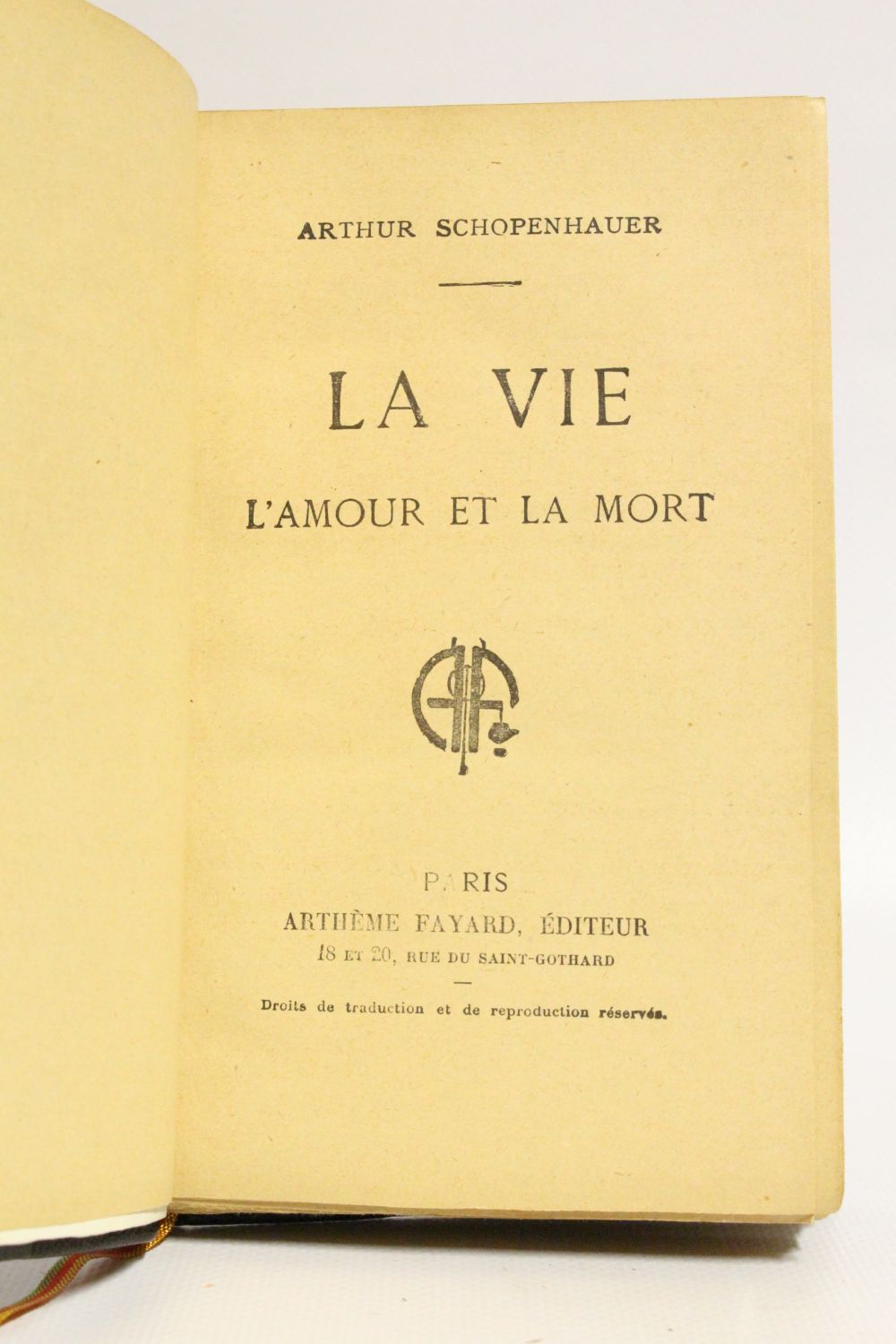 Schopenhauer La Vie L Amour Et La Mort Edition Originale Com