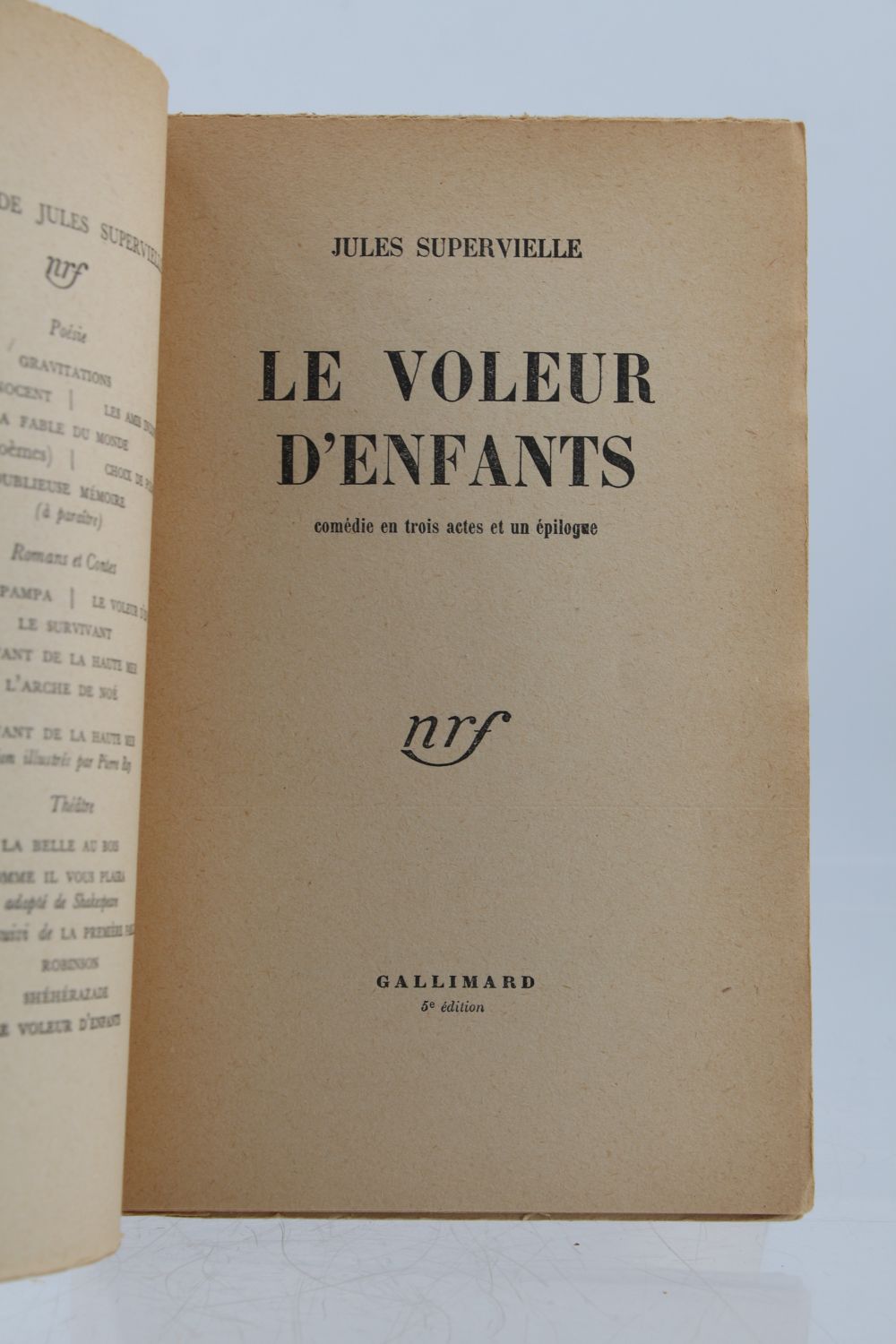 SUPERVIELLE  Le voleur d'enfants  Signed book, First edition