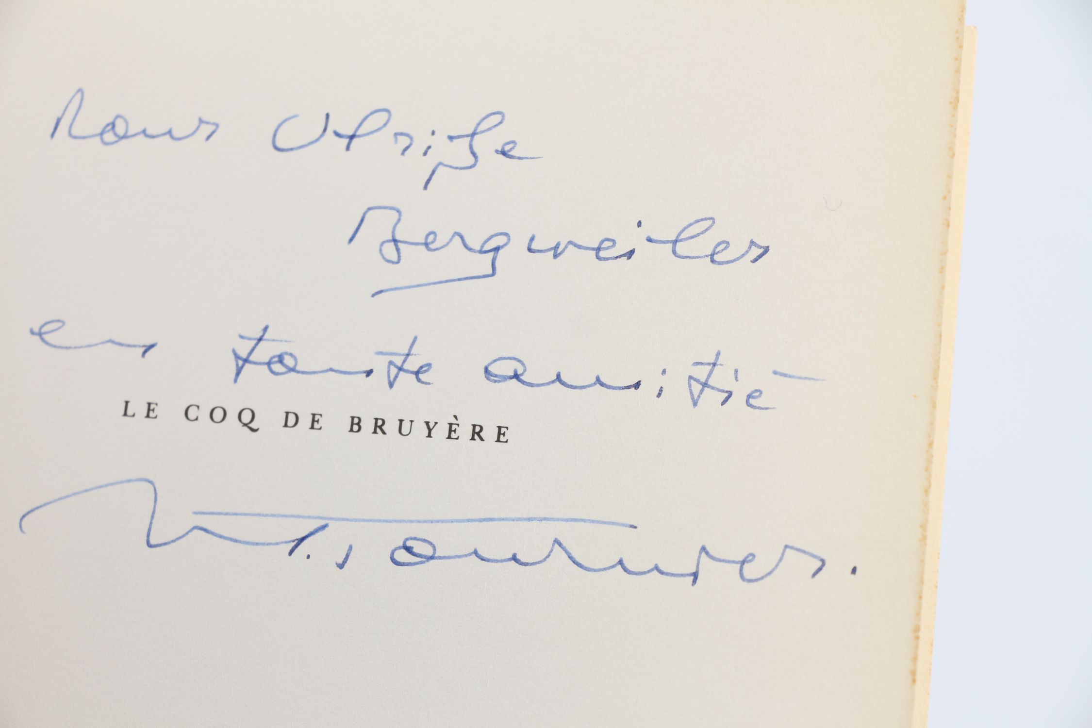 TOURNIER : Le Coq de Bruyère - Signed book, First edition - Edition ...