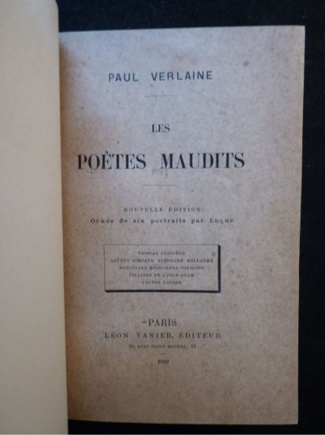 Verlaine Les Poètes Maudits Edition Originale Edition 