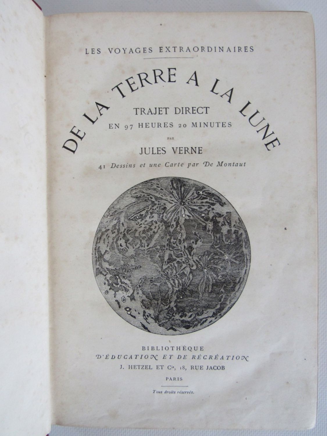 Verne De La Terre A La Lune Autour De La Lune Erste Ausgabe Edition Originale Com