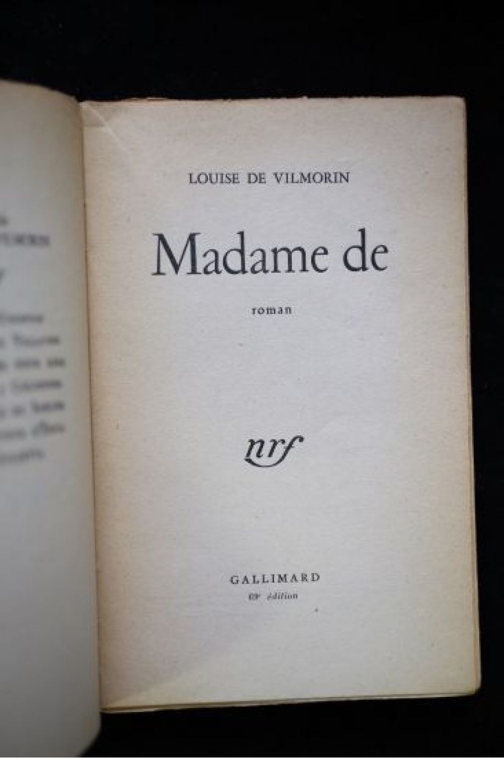 VILMORIN Madame De Signed Book First Edition Edition Originale Com