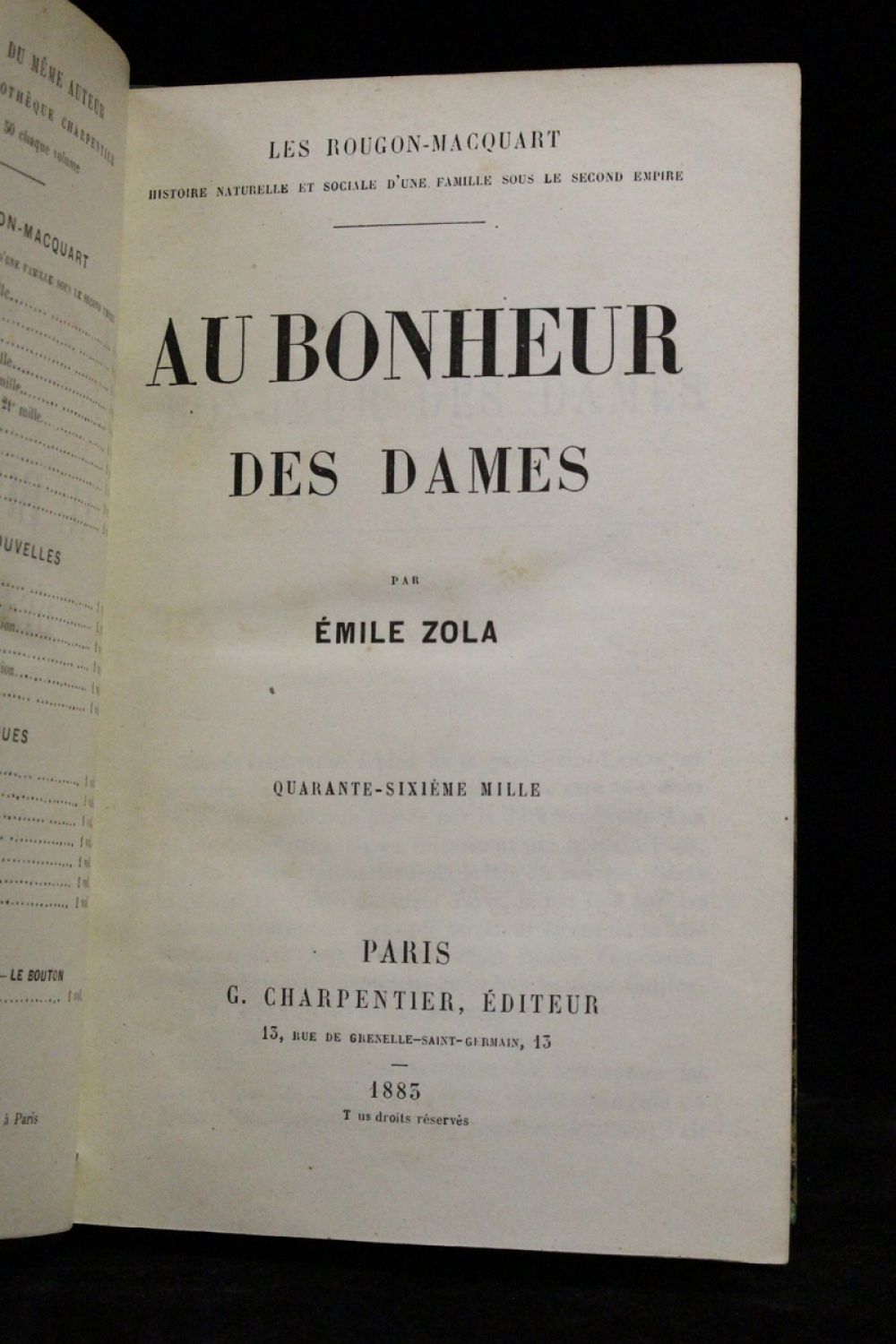 ZOLA : Au Bonheur Des Dames - Edition-Originale.com