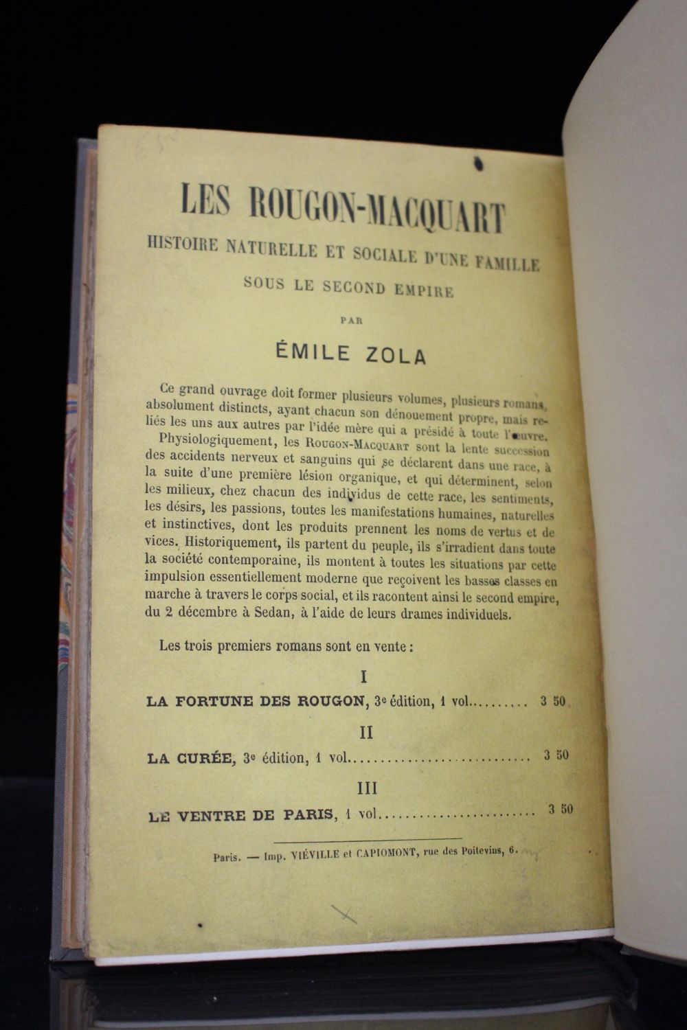 Zola Les Rougon Macquart S Rie Compl Te La Fortune Des Rougon La Cur E Le Ventre De