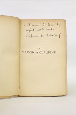 COLETTE : La maison de Claudine - Signed book, First edition - Edition ...