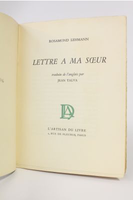 LEHMANN : Lettre à ma soeur - First edition - Edition-Originale.com