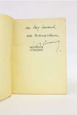 PAUWELS : Monsieur Gurdjieff - Signed book, First edition 
